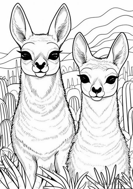 Page de coloriage Vicunas